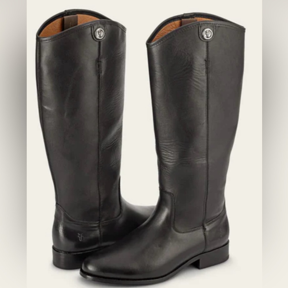 Frye Melissa Tall Riding Boot, Black Leather, Size 7.5